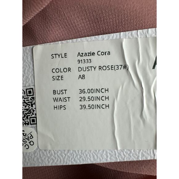 Azazie NWT Size 8 A8 Cora Dress Dusty Rose Chiffon Bridesmaid Pink - Picture 10 of 13